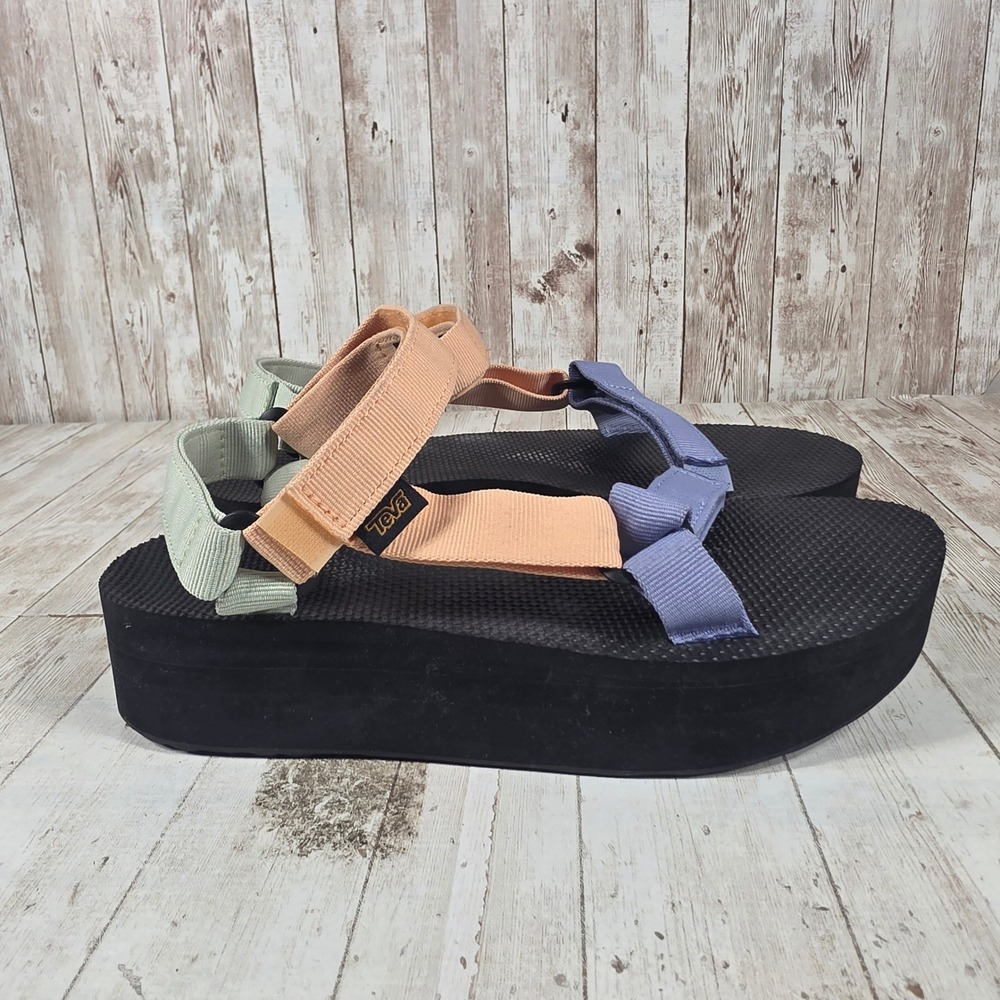 Teva Flatform Universal Sandals Womens 10‎ Multi Color Pastel Platform 1008844
